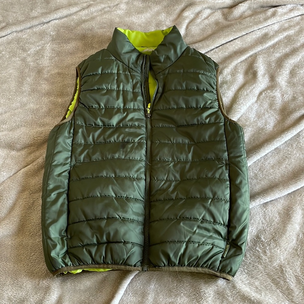 Green puffer vest